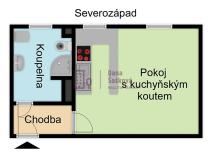 Pronájem bytu 1+kk, Jindřichův Hradec, Jarošovská, 27 m2