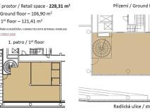 Pronájem obchodního prostoru, Praha - Smíchov, Radlická, 228 m2