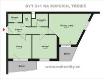 Pronájem bytu 2+1, Třebíč, Na Kopcích, 57 m2