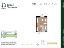 Prodej bytu 1+kk, Praha - Chodov, Blažimská, 34 m2
