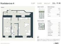 Prodej bytu 3+kk, Praha - Nusle, Rostislavova, 64 m2