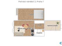 Pronájem bytu 2+kk, Praha - Nové Město, Petrské náměstí, 32 m2