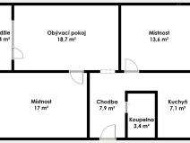 Prodej bytu 3+1, Most, Obránců míru, 74 m2