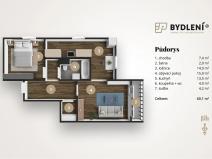Pronájem bytu 2+1, Bílina, Sídliště Za Chlumem, 55 m2