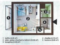Pronájem bytu 1+kk, Brno, Švermova, 33 m2