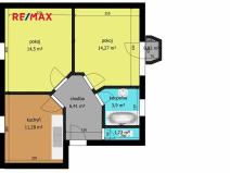 Pronájem bytu 2+1, Nymburk, Maršála Koněva, 47 m2