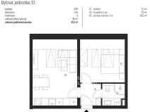 Pronájem bytu 2+kk, Únětice, Rýznerova, 47 m2