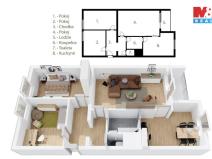 Prodej bytu 3+1, Praha - Kobylisy, Hlaváčova, 67 m2