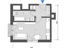 Pronájem bytu 1+kk, Praha - Hodkovičky, Šenácká, 30 m2