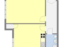 Pronájem bytu 2+kk, Praha - Žižkov, Jeseniova, 48 m2