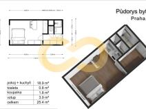Prodej bytu 1+kk, Praha - Braník, Vavřenova, 25 m2