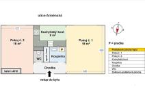 Pronájem bytu 2+kk, Praha - Vršovice, Arménská, 51 m2