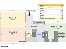 Pronájem bytu 2+1, Praha - Žižkov, Fibichova, 72 m2