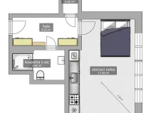 Pronájem bytu 1+kk, Praha - Vinohrady, Lucemburská, 31 m2