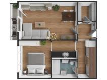 Pronájem bytu 2+1, Kaplice, Na Vyhlídce, 49 m2