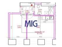 Pronájem bytu 2+kk, Brno, Kounicova, 34 m2