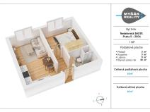 Pronájem bytu 2+kk, Praha - Zličín, Nedašovská, 40 m2