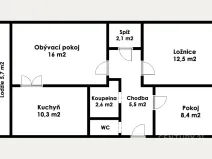 Prodej bytu 3+1, Slaný, Otakara Jaroše, 63 m2