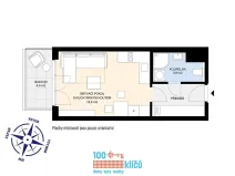 Pronájem bytu 1+kk, Praha - Třebonice, K metru, 30 m2