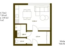 Prodej bytu 1+kk, Hradec Králové, Pražská třída, 29 m2