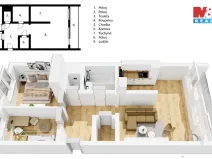Prodej bytu 3+1, Praha - Bohnice, Dolákova, 74 m2