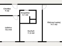 Prodej bytu 2+1, Chomutov, Kamenný vrch, 58 m2