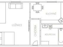 Pronájem bytu 2+1, Bílina, Sídliště Za Chlumem, 35 m2