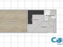 Pronájem bytu 1+1, Praha - Karlín, Peckova, 29 m2