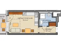 Prodej bytu 1+kk, Praha - Dolní Měcholupy, Honzíkova, 25 m2