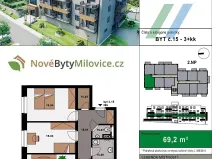 Prodej bytu 3+kk, Milovice, 63 m2
