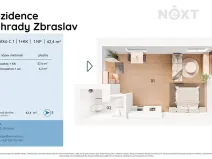 Prodej bytu 1+kk, Praha - Zbraslav, Elišky Přemyslovny, 43 m2