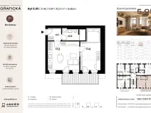 Prodej bytu 2+kk, Praha - Smíchov, Grafická, 42 m2