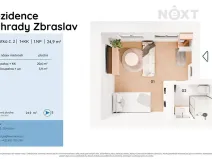 Prodej bytu 1+kk, Praha - Zbraslav, Elišky Přemyslovny, 24 m2