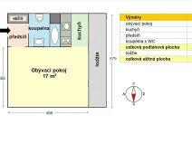 Pronájem bytu 1+kk, Praha - Troja, Písečná, 26 m2