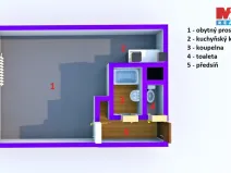 Prodej bytu 1+kk, Ústí nad Labem - Krásné Březno, V Oblouku, 31 m2