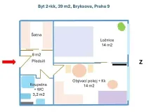 Prodej bytu 2+kk, Praha - Černý Most, Bryksova, 39 m2