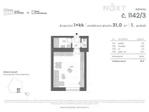 Prodej bytu 1+kk, Praha - Strašnice, Čestlická, 31 m2