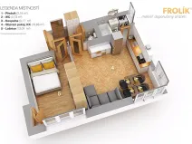 Pronájem bytu 2+kk, Praha - Břevnov, Patočkova, 40 m2