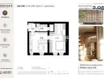 Prodej bytu 3+kk, Praha - Smíchov, Grafická, 40 m2