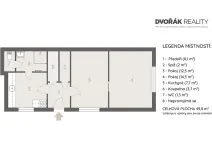 Pronájem bytu 2+1, Řevnice, 49 m2