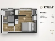 Pronájem bytu 1+kk, Praha - Střížkov, Děčínská, 22 m2