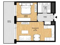 Pronájem bytu 2+kk, Praha - Modřany, Mezi vodami, 64 m2