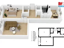 Pronájem bytu 2+1, Vamberk, Struha, 63 m2