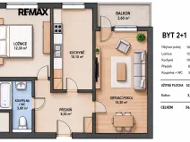 Pronájem bytu 2+1, Praha - Modřany, Plevenská, 52 m2