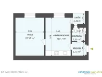Pronájem bytu 2+kk, Hradec Králové, Bratří Čapků, 48 m2