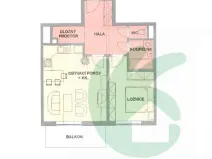 Pronájem bytu 2+kk, Praha - Čakovice, Marty Krásové, 51 m2