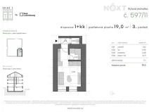 Prodej bytu 1+kk, Praha - Vysočany, Kolmá, 19 m2