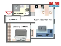 Prodej bytu 1+kk, Doubravčice, V bytovkách, 35 m2
