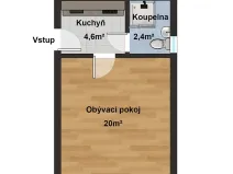 Prodej bytu 1+kk, Praha - Košíře, Vrchlického, 27 m2