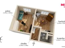 Prodej bytu 1+1, Chomutov, 17. listopadu, 36 m2